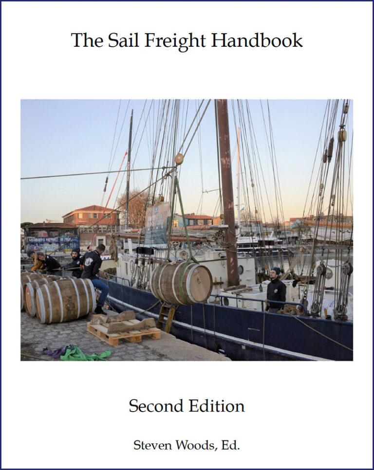 ship at docks image on sail freight handbook cover
