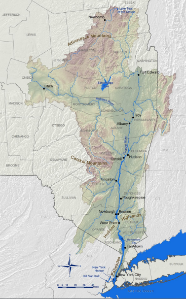 map hudson river