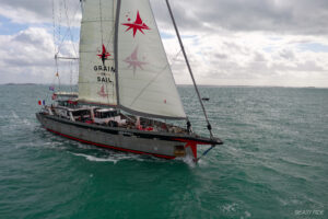 the grain de sail, a sailing vessel, on the open ocen